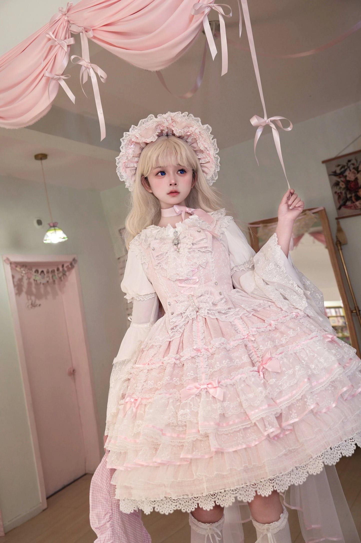 [Pre-orders available until 2/5] Wishing Star Doll-style Jumper Skirt - Pink