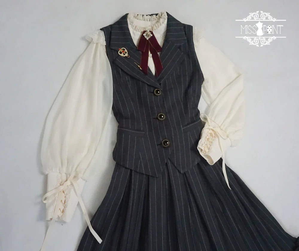 【予約販売】英国クラシカルロリィタ 縦縞ベスト