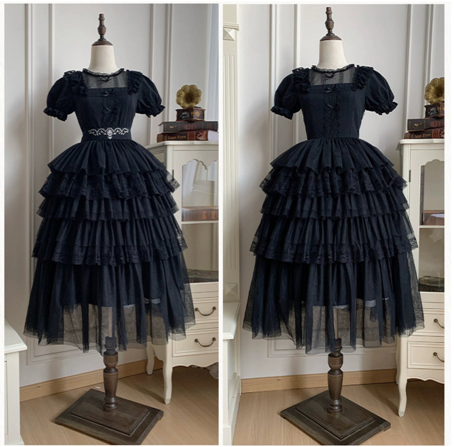 Dark Fairy 5-tiered ruffled tulle dress