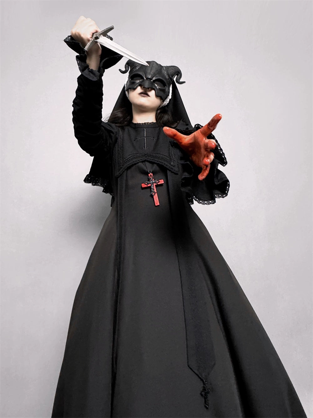 [Pre-orders available until 10/16] Pray on a Moonlight Night Dress, Black, Long Length