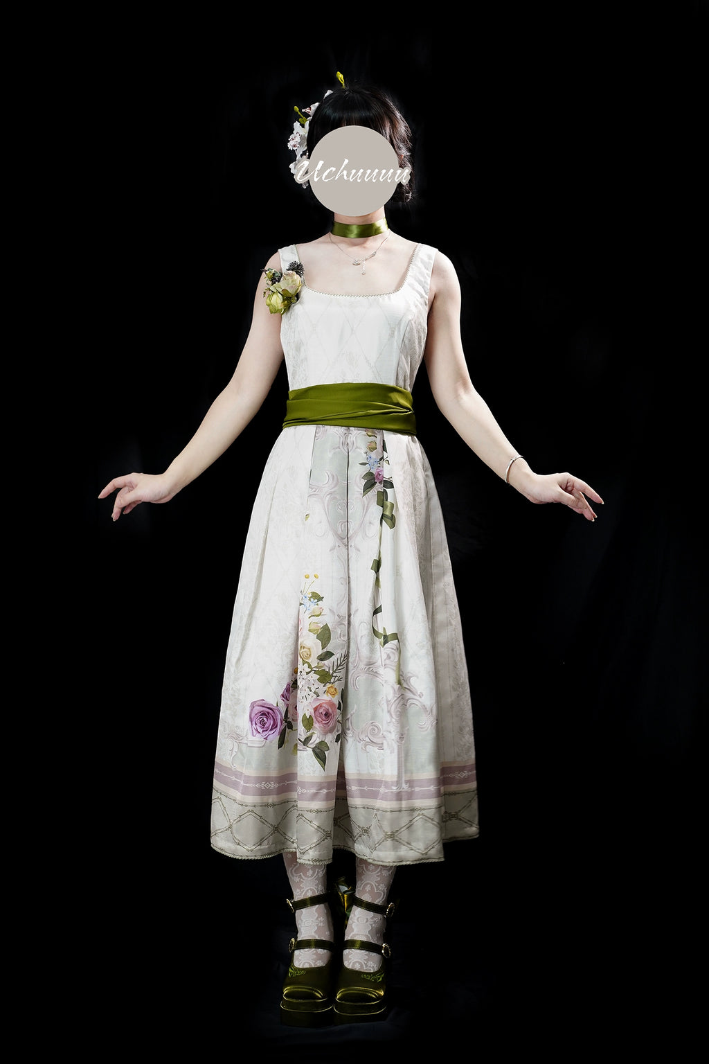 【受注予約1/23まで】Anthea Garden ジャンパースカート1型・花柄プリントあり