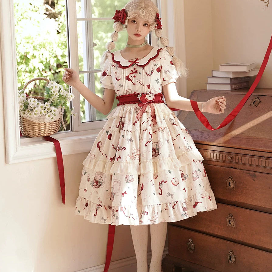 【受注予約9/2まで】Natural Apple Tea ガーデンワンピース・オフホワイト