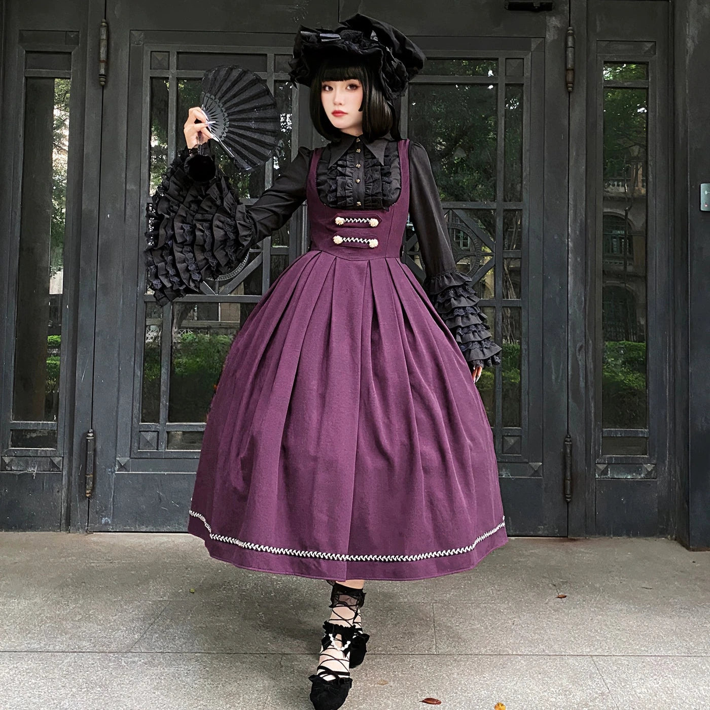 [Resale/Pre-orders available until 10/28] Bright Moon Corset Jumper Skirt, Plain Type [Dark Purple]