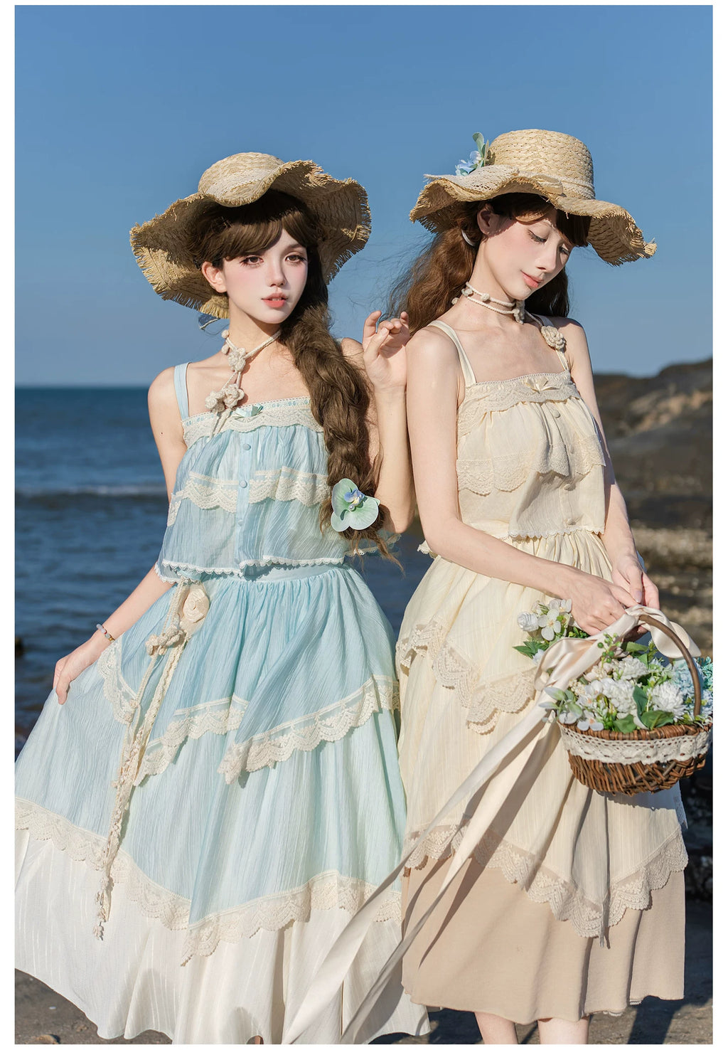 Bluebell Summer キャミソールトップスとロングスカートのセットアップ・帽子付き