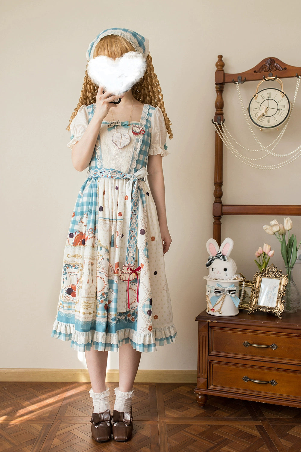 【予約販売】Picnic Tea Party スクエアネックワンピース