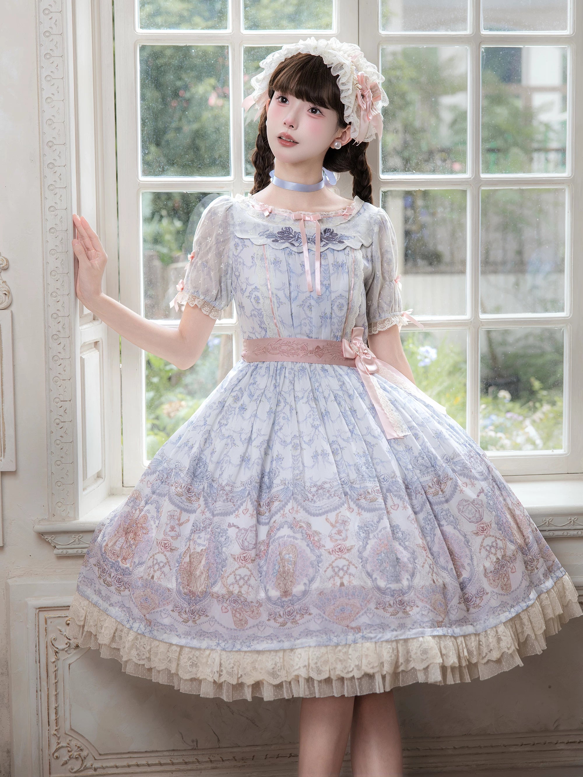 【受注予約9/13まで】Rose Aroma ラウンドネックワンピース