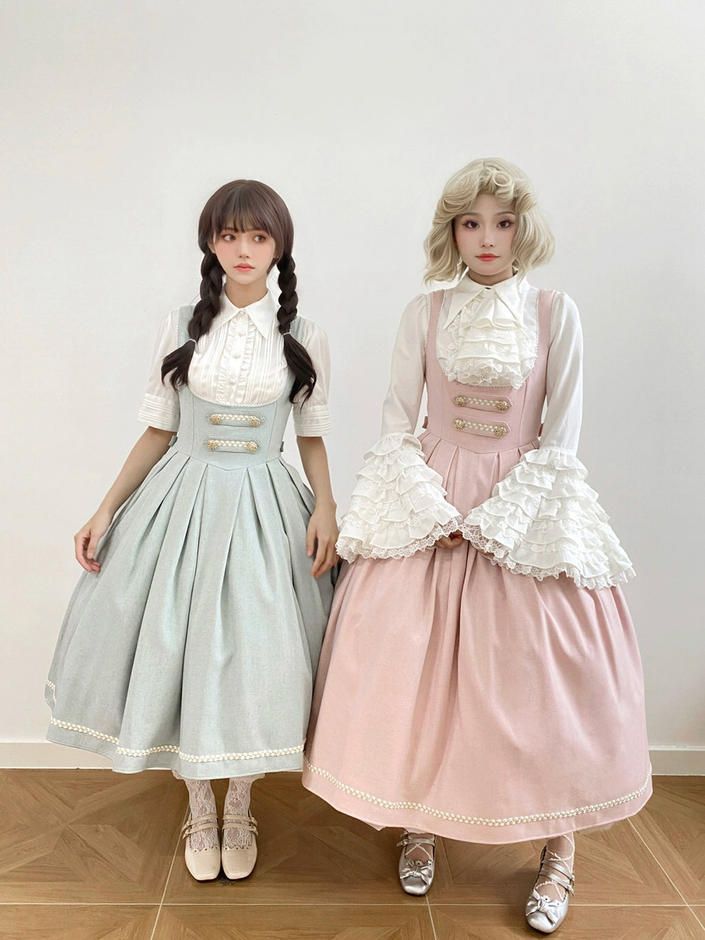 【予約販売】Bright Moon コルセットジャンパースカート 無地タイプ 【ライトブルー】