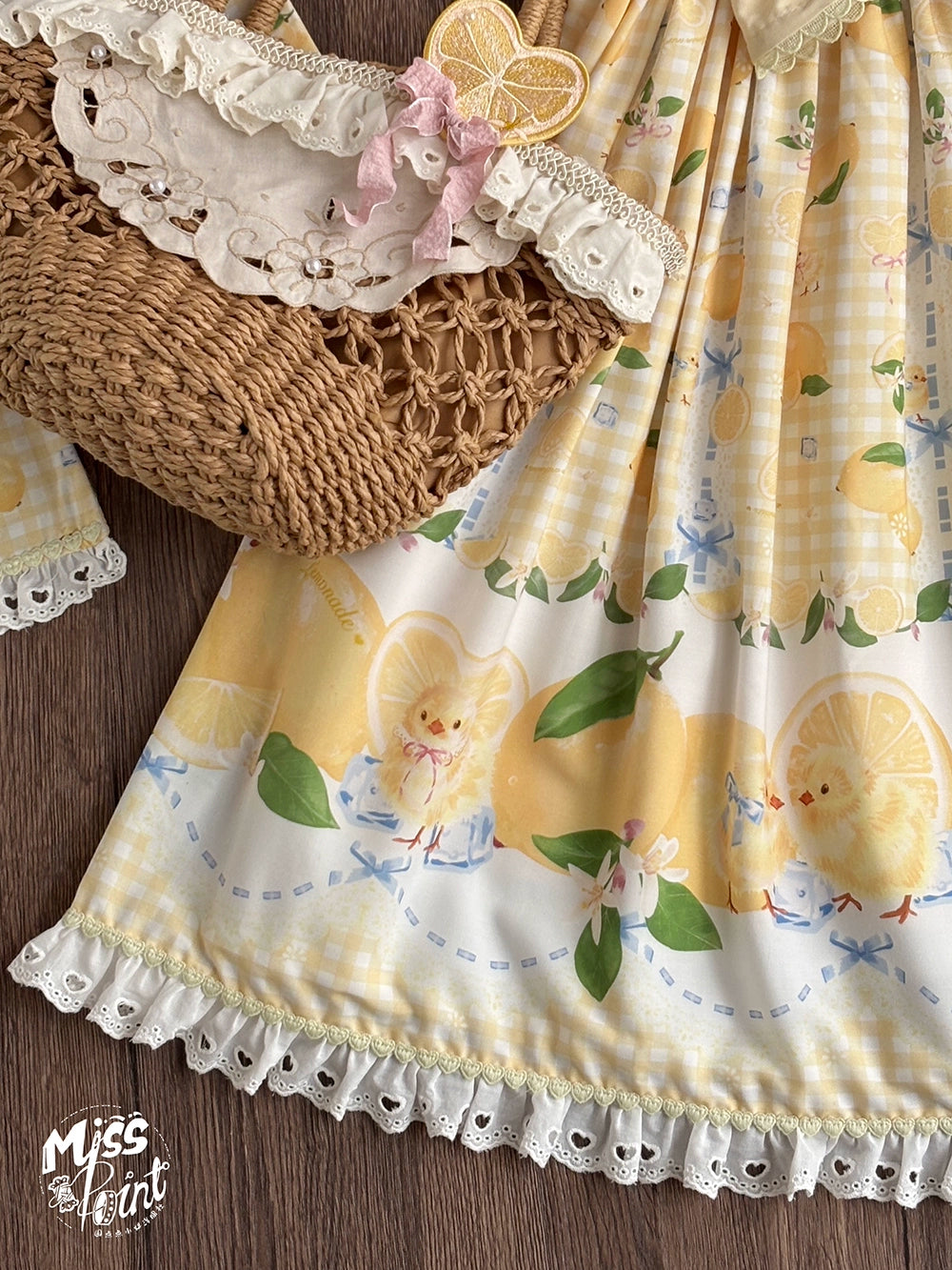 【予約販売】Lemon Sweetie プリントジャンパースカート・ミドル丈