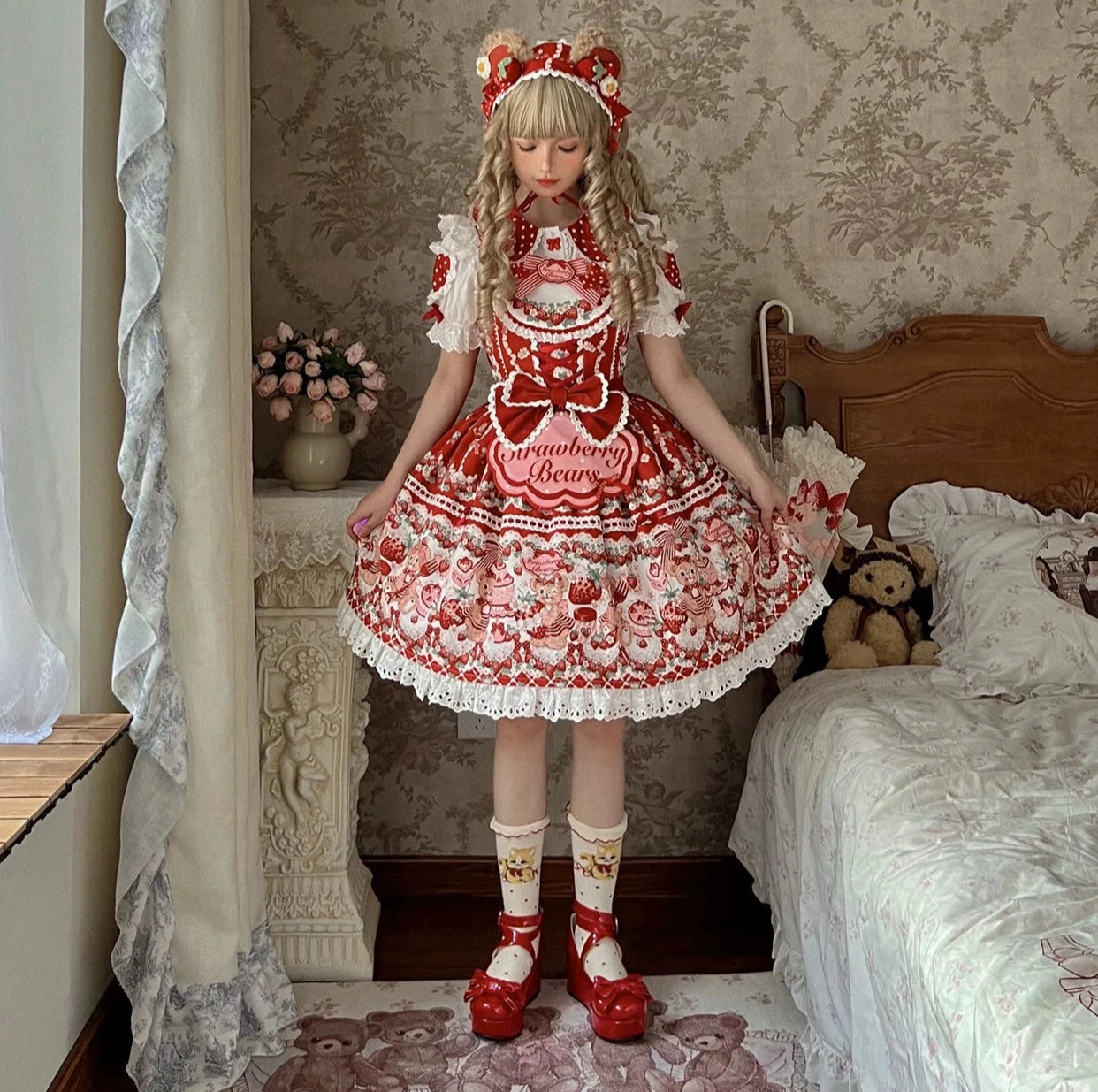Bear Strawberry Garden ジャンパースカート