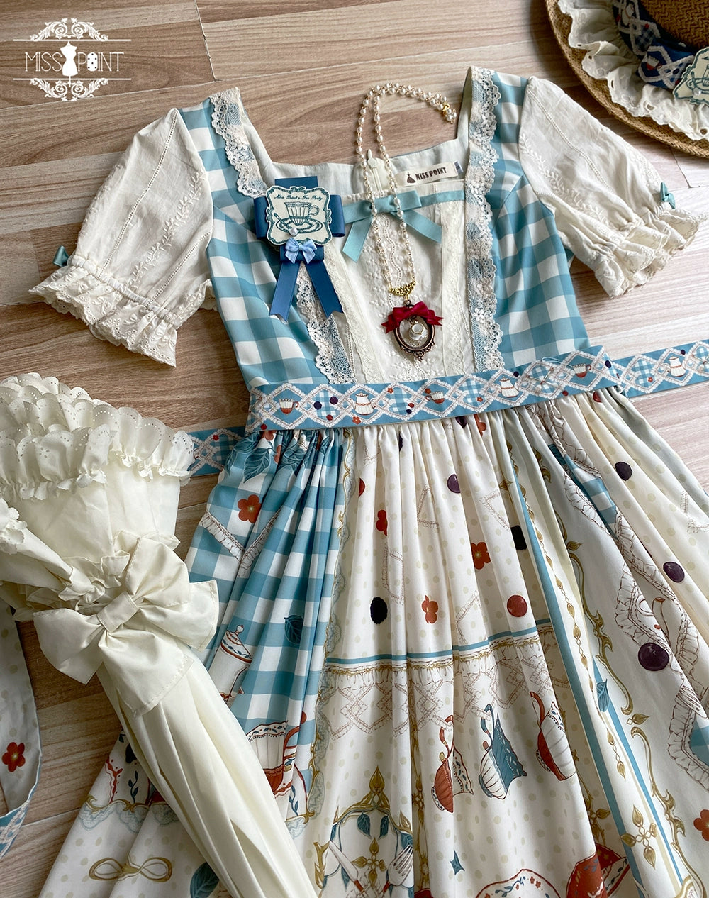 【予約販売】Picnic Tea Party スクエアネックワンピース