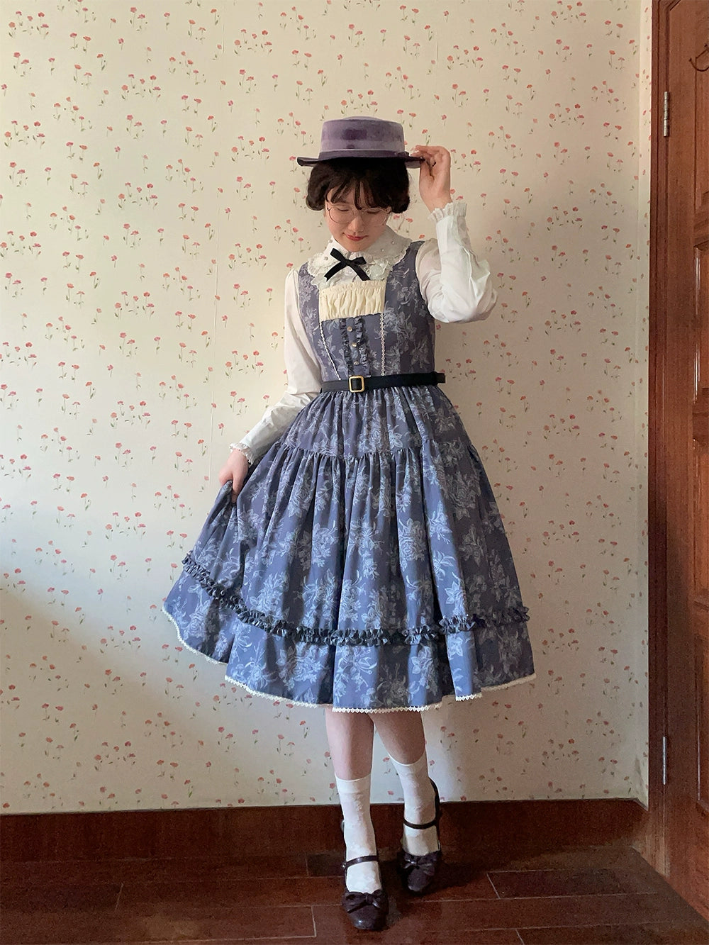 【予約販売】Sketch Wild Rose ジャンパースカート プリントタイプ