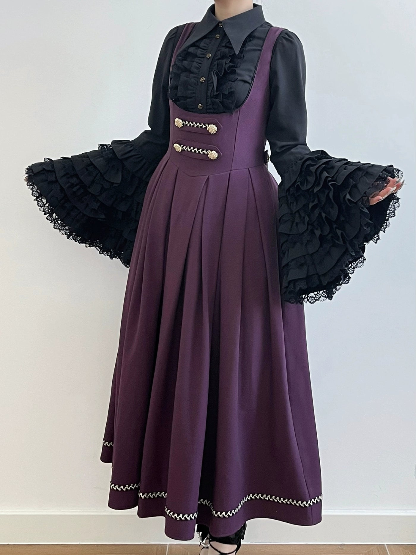 [Resale/Pre-orders available until 10/28] Bright Moon Corset Jumper Skirt, Plain Type [Dark Purple]