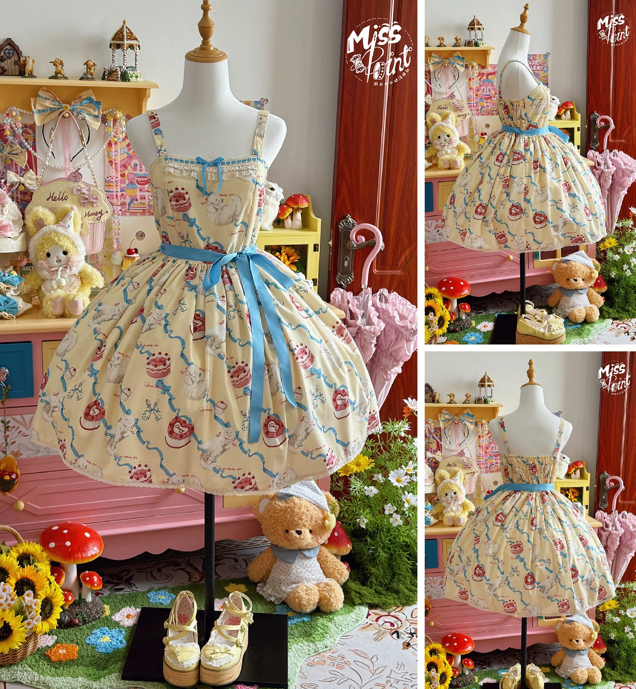【予約販売】Sweet Cherry Cat デイリージャンパースカート