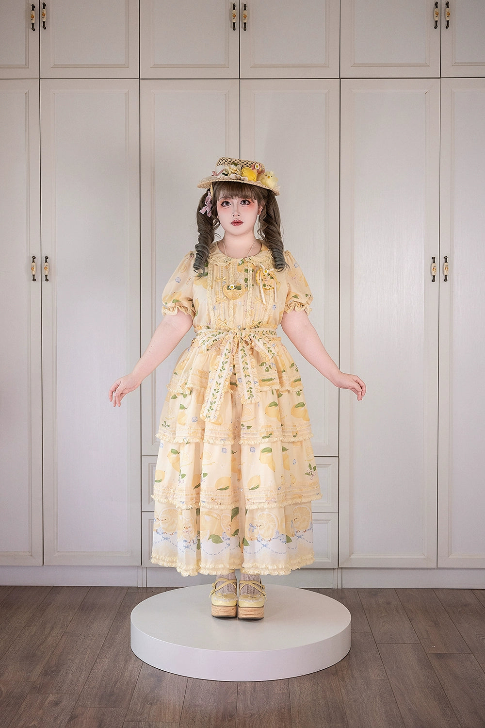 【予約販売】Lemon Sweetie プリント半袖ワンピース・ラグジュアリータイプ