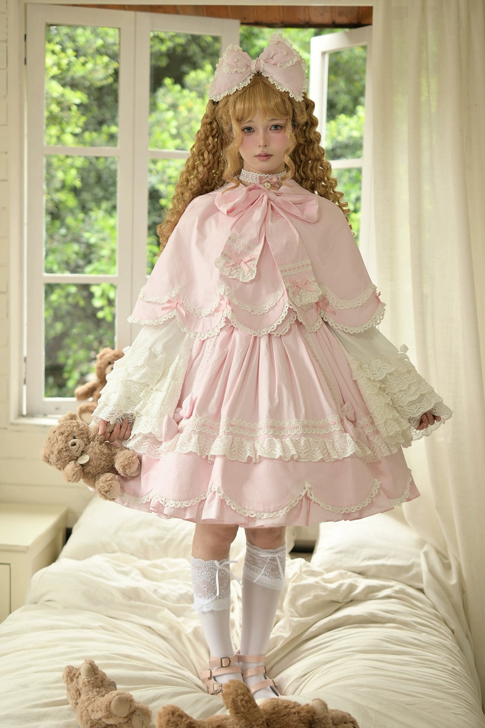 【予約販売】Antique Petal Rabbit リボンワンピース