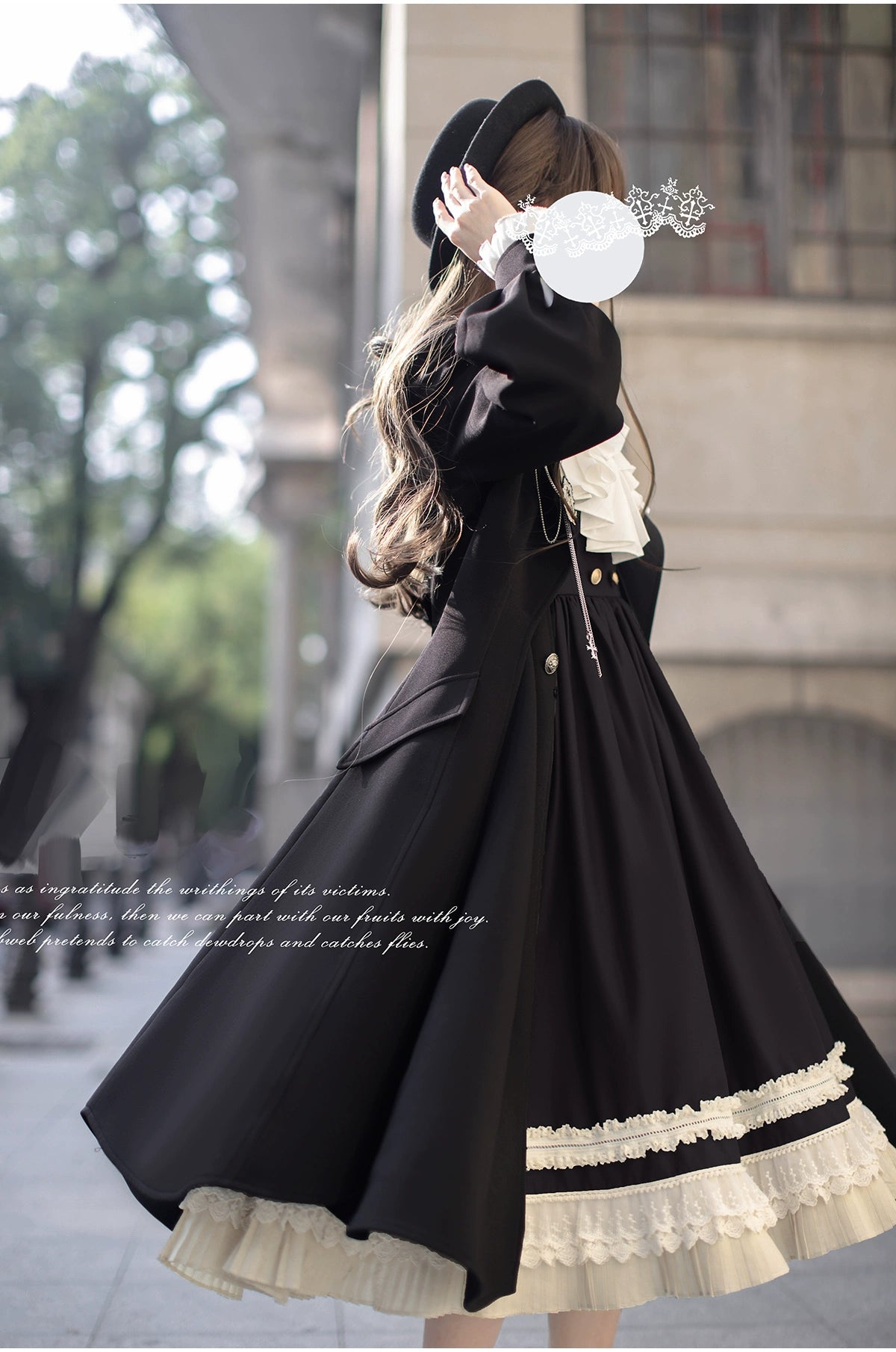 【予約販売】英国風ダブルブレストブラックコート
