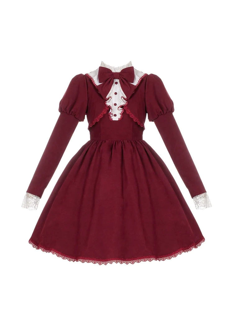 魔女書店 パフスリーブのボレロ風ワンピース