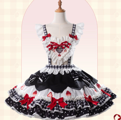【受注予約11/18まで】Strawberry Cake Guide サスペンダースカート