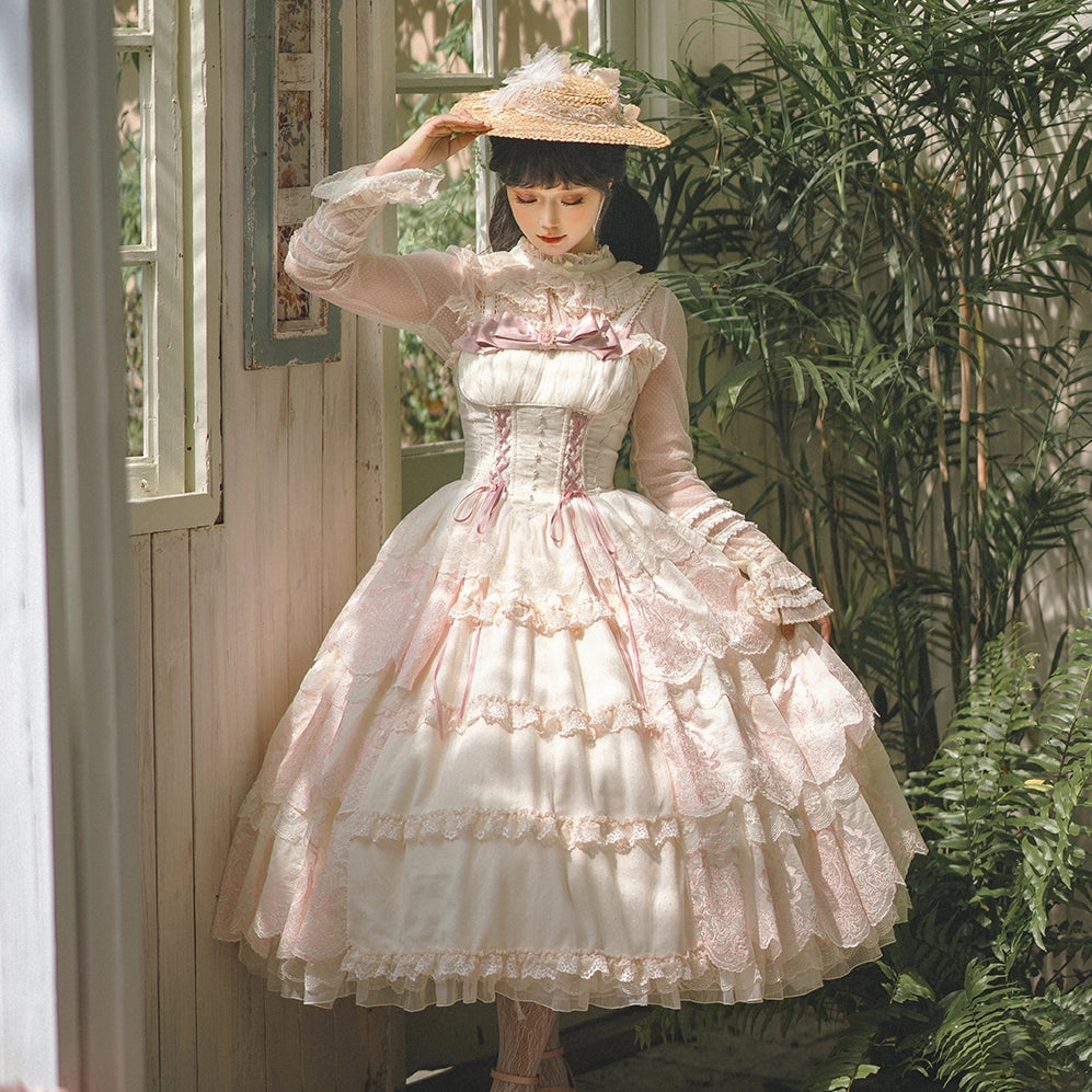 甘いロリータ ドレス ポリエステル ノースリーブ ボウ スウィート ドレス 甘いロリータ ドレス ポリエステル ノースリーブ フリル ジャンパー