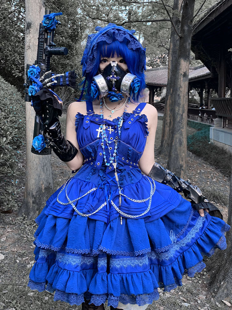 【unaちゃん着用】十字契約 ベルトリボンジャンパースカート 全6色