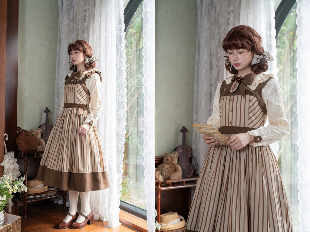 [Pre-orders available until 11/7] Twilight and Nightfall Striped Jumper Skirt