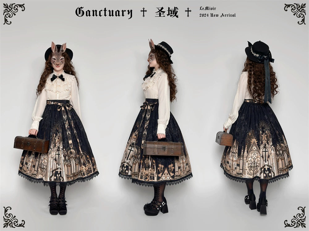 [Sale period ended] Sanctuary Gothic Lolita print skirt