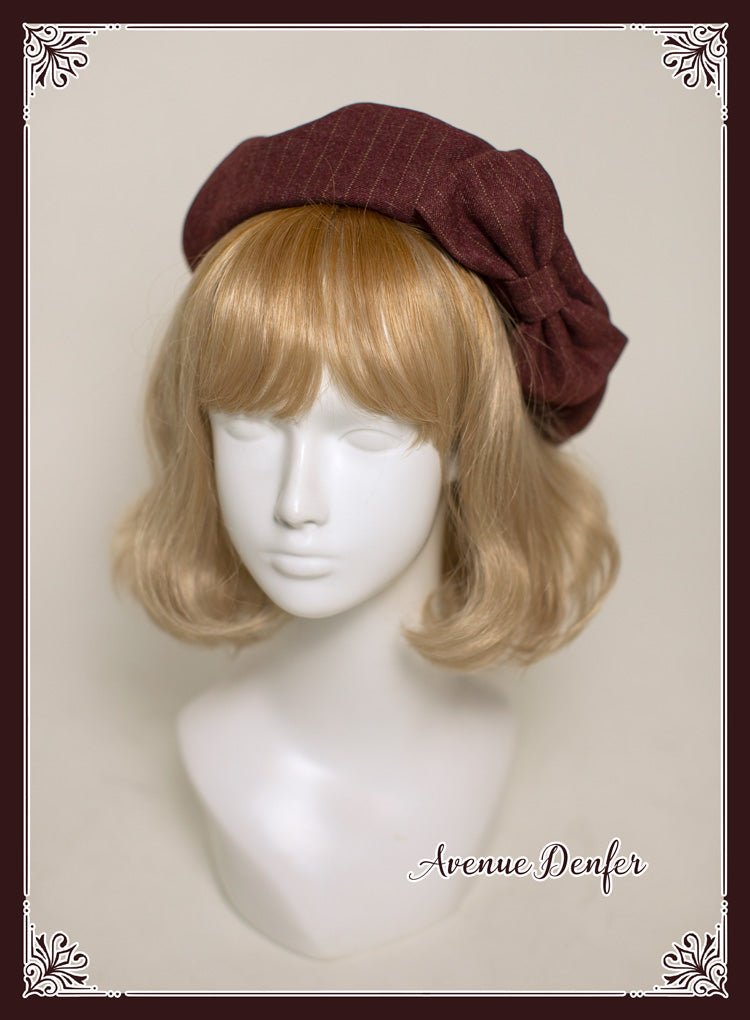 beret with pinstripe ribbon