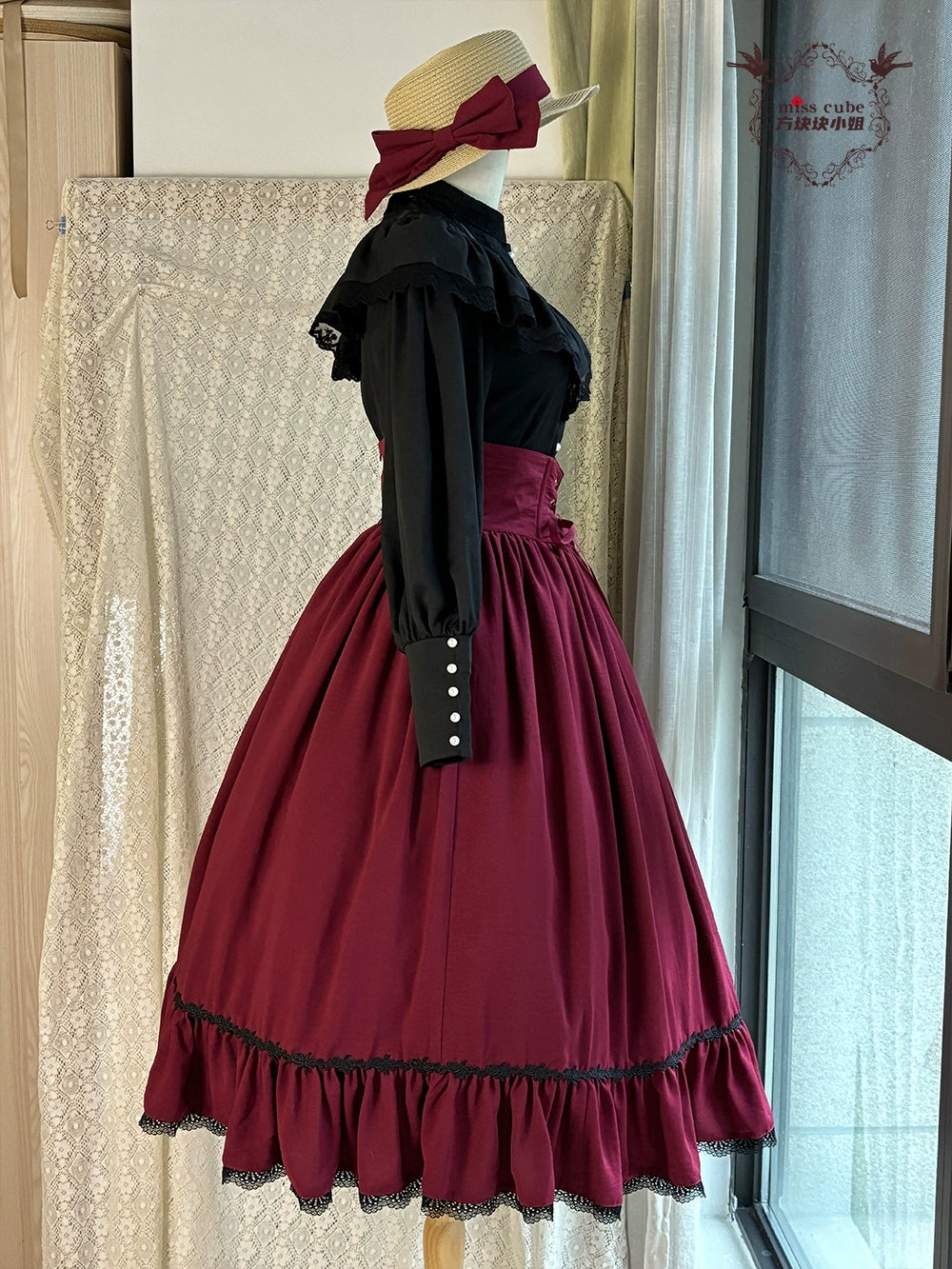 【予約販売】Sketch Wild Rose フリルスタンドカラーブラウス