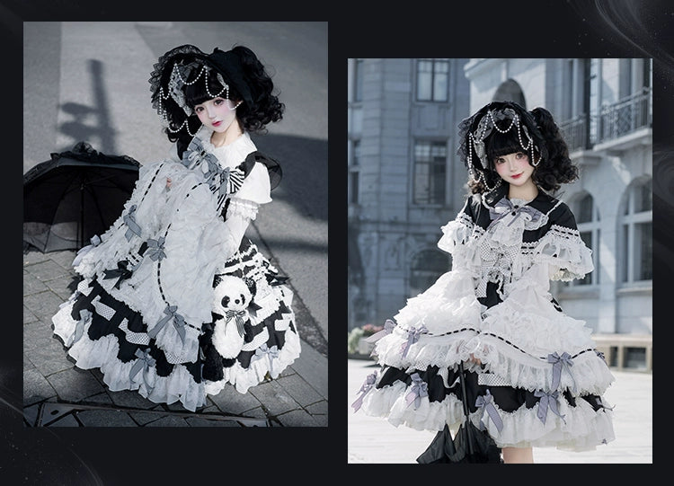 [Pre-orders available until 12/11] Concerto Out of Order Monotone Sweet Lolita Jumper Skirt Full Set