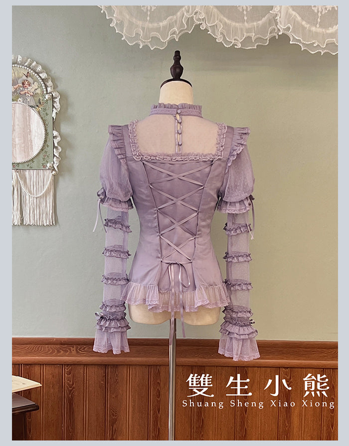 【受注予約4/28まで】Camellia Dream 付け袖付きシアーブラウス