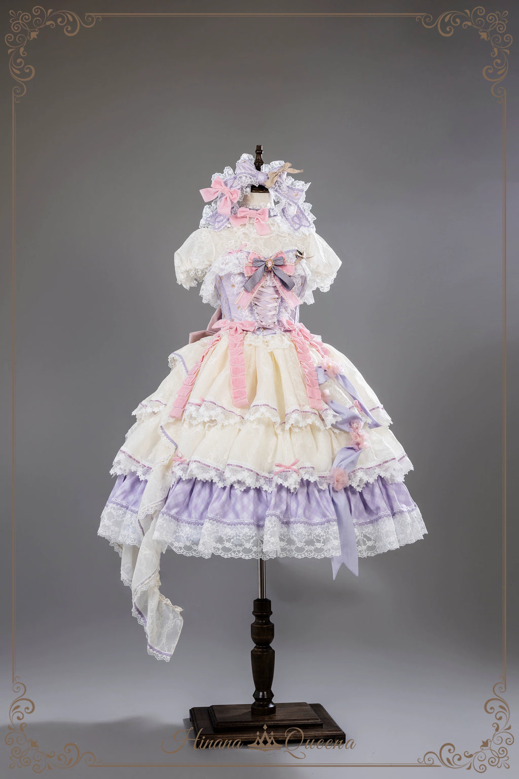 【再販・受注予約8/8まで】Dream Alice ラグジュアリーセットアップ／パープル／ショート丈