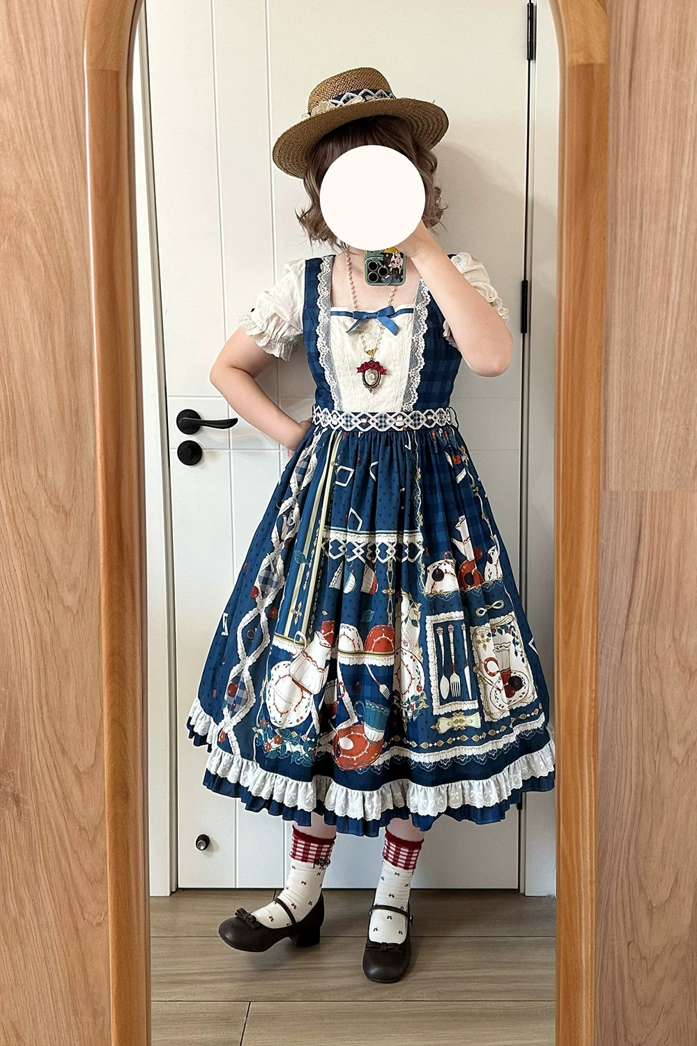 【予約販売】Picnic Tea Party スクエアネックワンピース