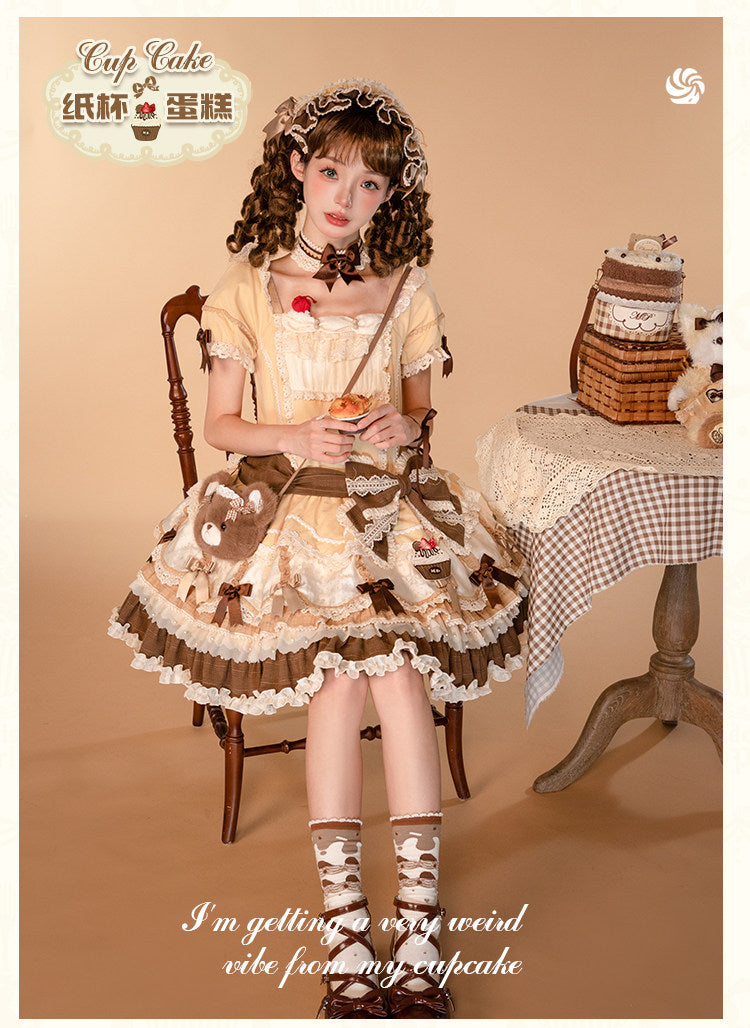 【受注予約1/26まで】Sweet Cup Cake ローウエストワンピース