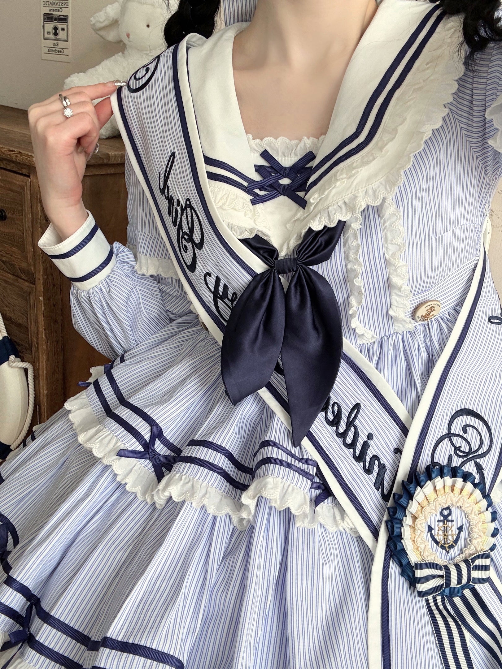 同時購入のみ【受注予約4/28まで】セーラー襟と3段フリルの2wayマリンワンピース用アクセサリー