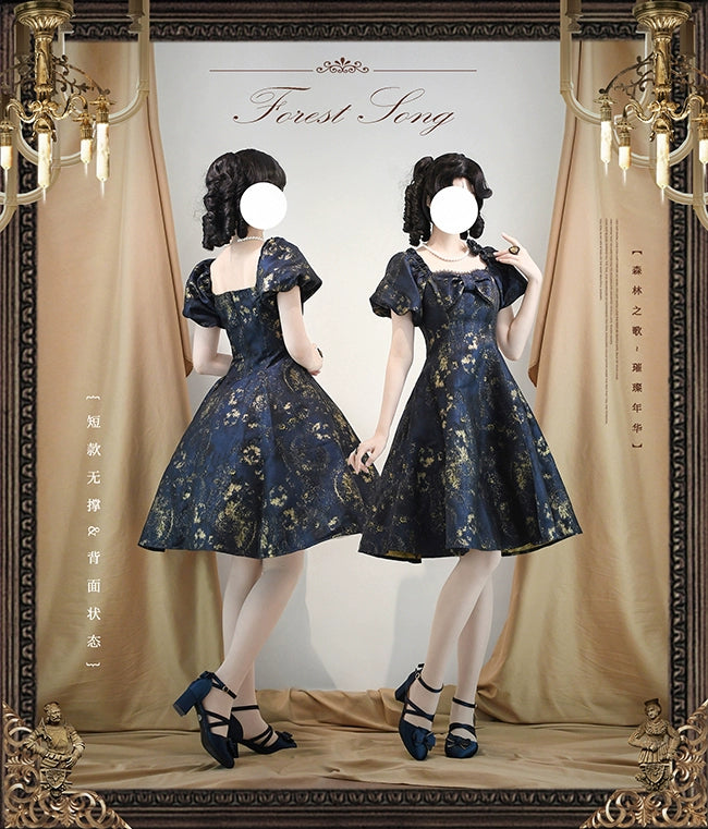 [Pre-orders available until 9/5] Brilliant Years Elegant foil-stamped short dress