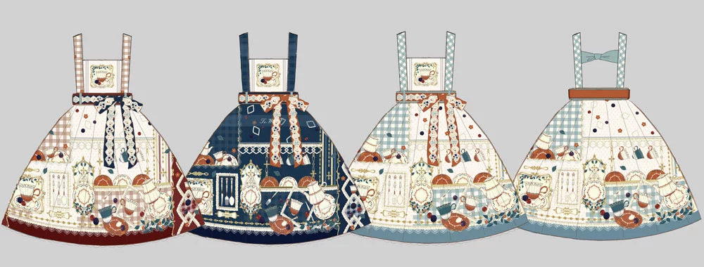 【予約販売】Picnic Tea Party 2wayサロペットスカート