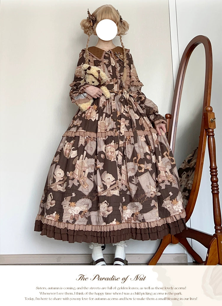 [Pre-orders available until 9/11] The Paradise of Nuts Long-sleeved dress, long length