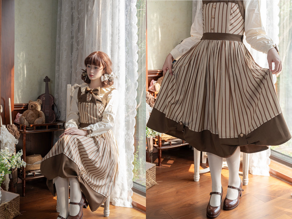 [Pre-orders available until 11/7] Twilight and Nightfall Striped Jumper Skirt