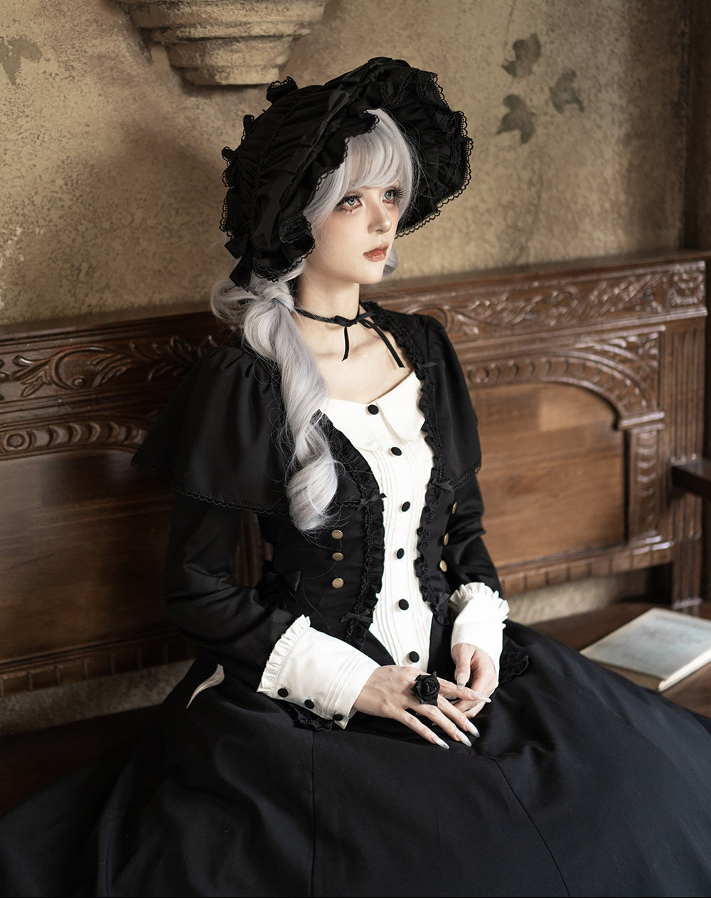 【受注予約12/3まで】漆黒の秒針 長袖ワンピース・ショート丈