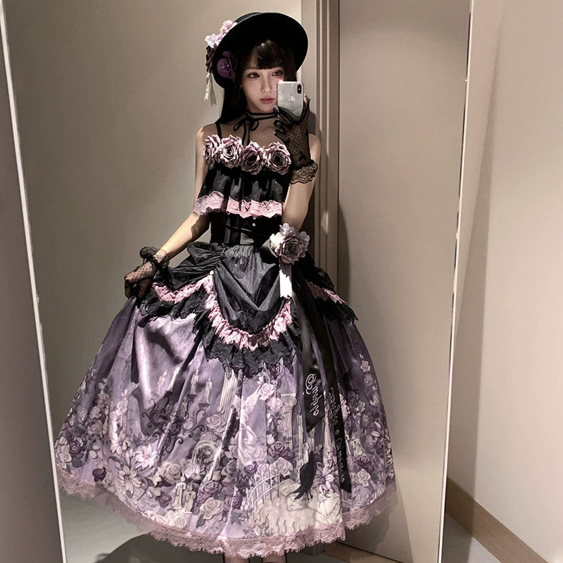 Mysterious Rose 薔薇とレースのセットアップ