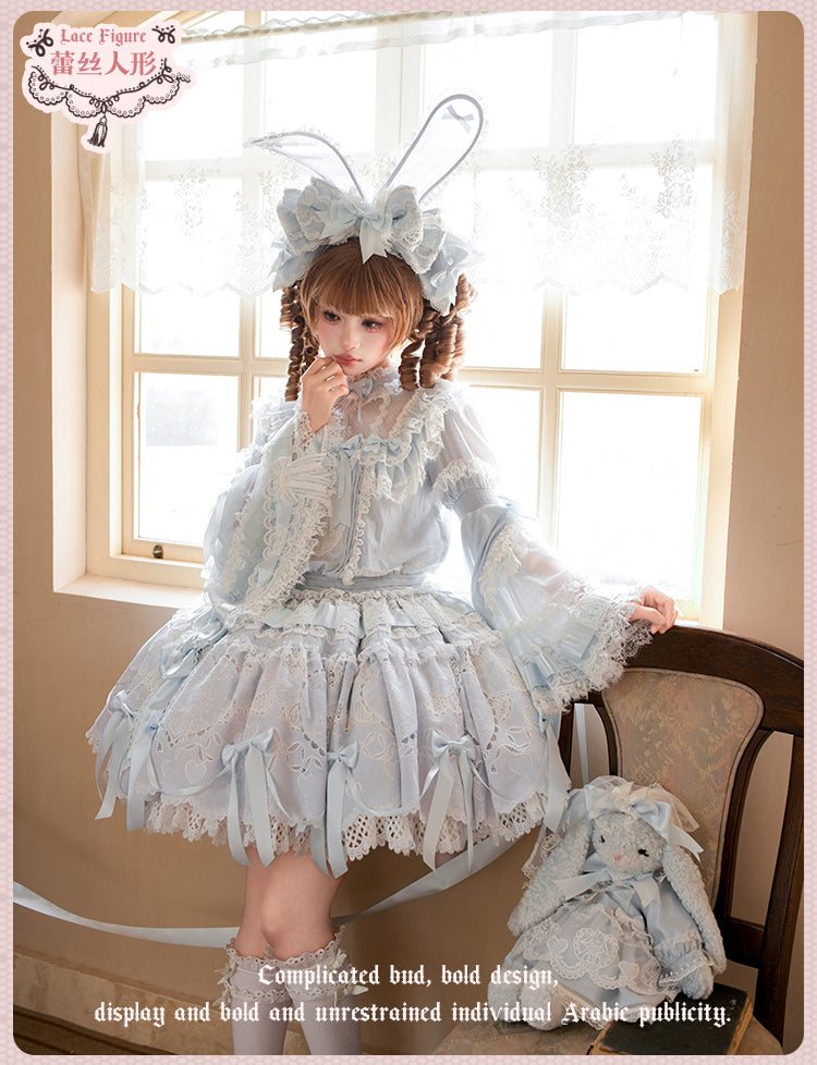 【受注予約12/23まで】Lace Figure 長袖ローウエストワンピース