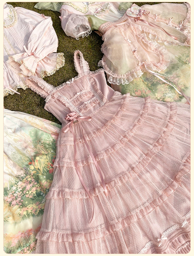 [Resale/Pre-orders available until 2/12] Fragrant Grass Polka Dot Tulle Jumper Skirt