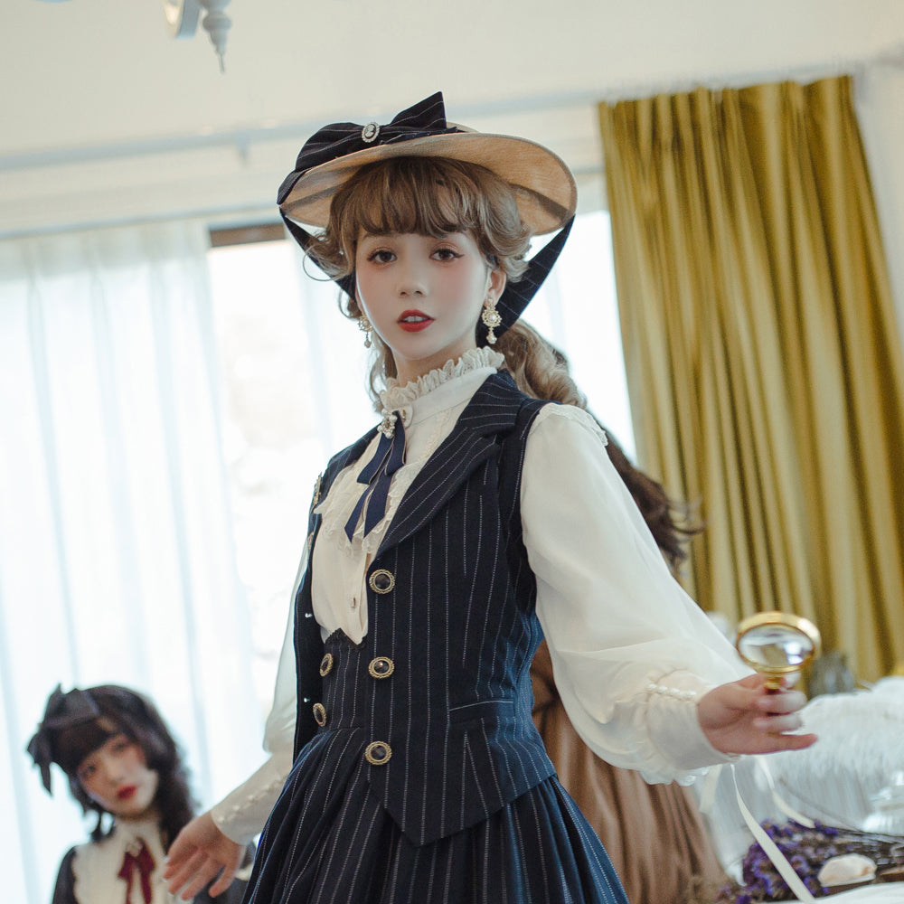 【予約販売】英国クラシカルロリィタ 縦縞ベスト