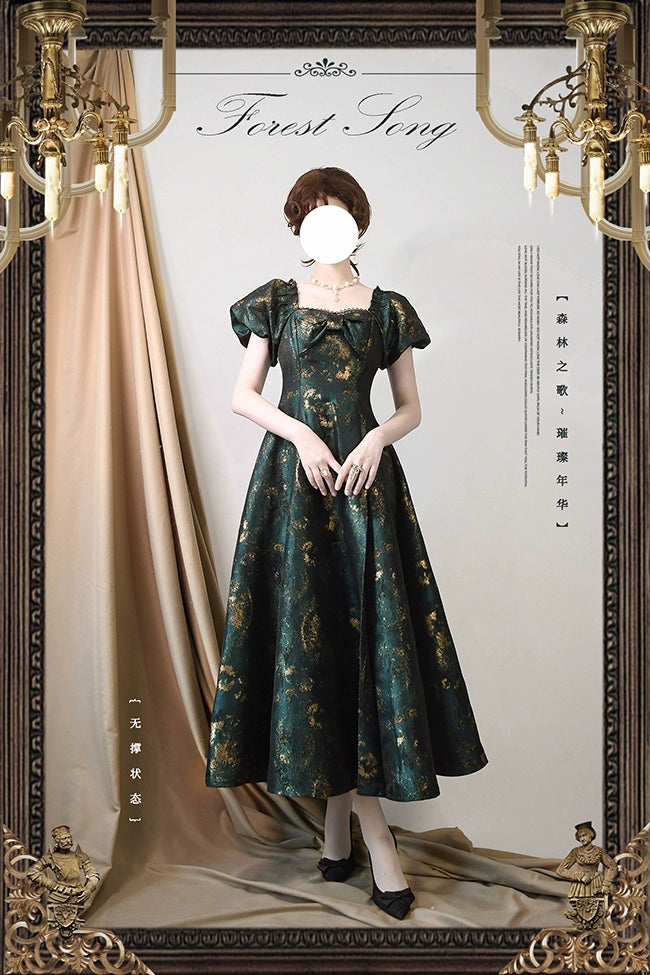 [Pre-orders available until 9/5] Brilliant Years Elegant foil-stamped long dress