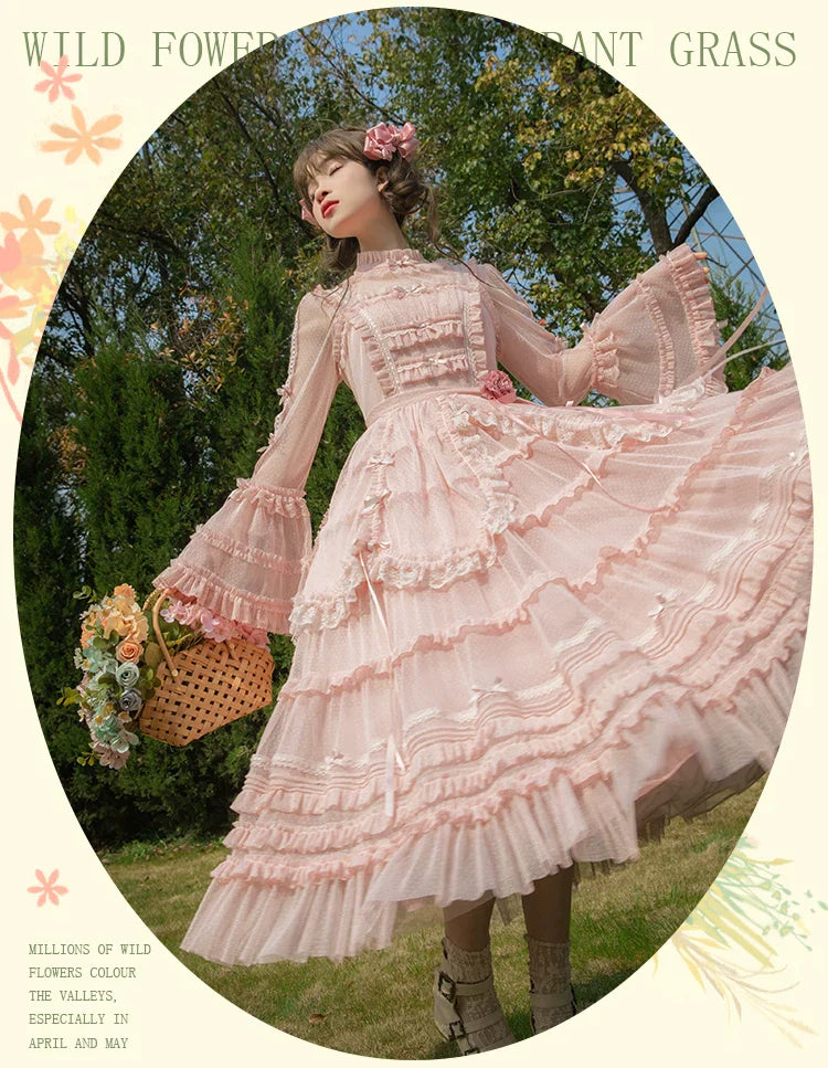 [Resale/Pre-orders available until 2/12] Fragrant Grass Polka Dot Tulle Jumper Skirt