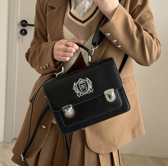 スクール風 ショルダーストラップ付3wayバッグ