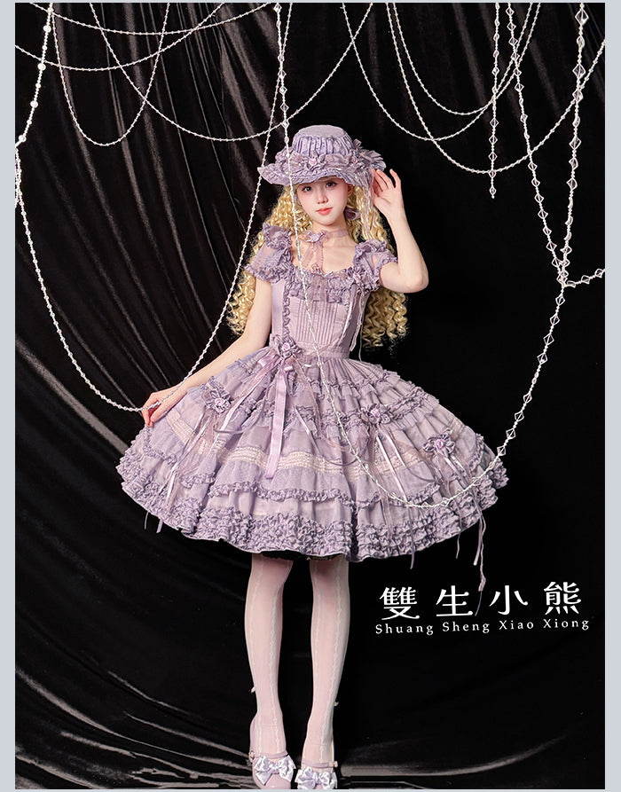 【受注予約4/28まで】Camellia Dream スクエアネックワンピース・ショート丈