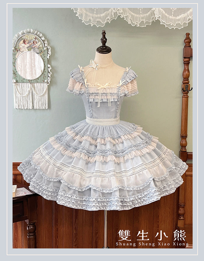 【受注予約4/28まで】Camellia Dream スクエアネックワンピース・ショート丈