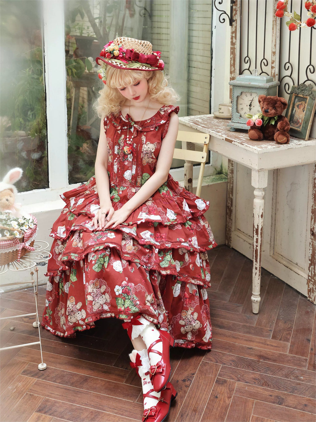 【再販・受注予約5/18まで】Camellia Berry ジャンパースカート ティアードタイプ・ロング丈