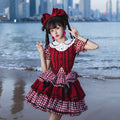 Queen of Hearts ギンガムチェックのブラウスとスカートのセットアップ